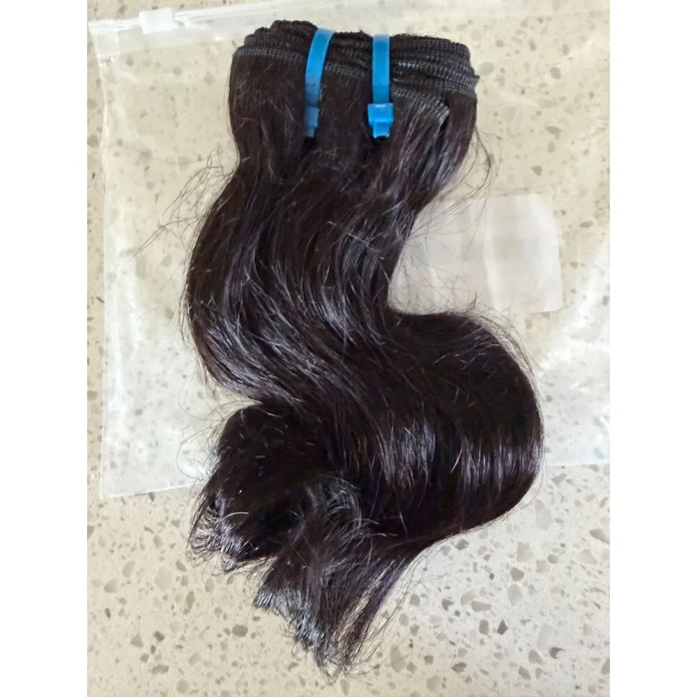 10in 12A Brazilian Virgin Human Hair Body Wave Bundle Natural Black 100g One PC